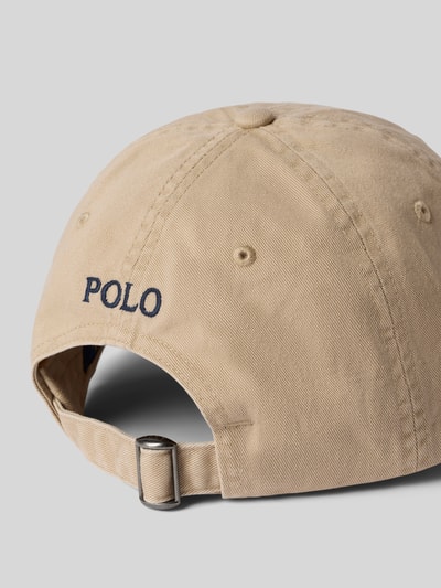 Produktfoto, Basecap aus reiner Baumwolle von Polo Ralph Lauren in Beige, unifarbene Optik, gesticktes Logo, Metallverschluss, strukturierte Oberfläche