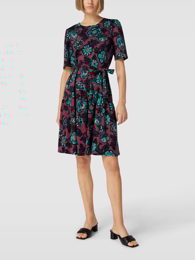 Weekend Max Mara Knielanges Kleid mit Allover-Muster Modell 'FEDORA' Marineblau 1
