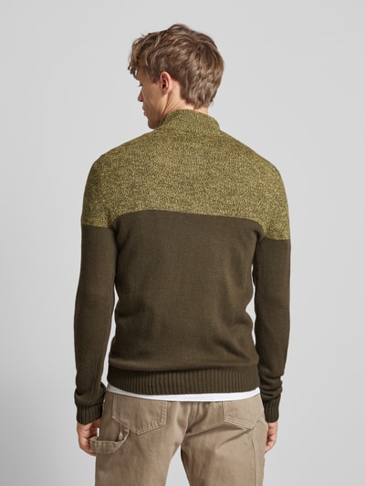 Blend Gebreide pullover met opstaande kraag Olijfgroen gemêleerd - 5