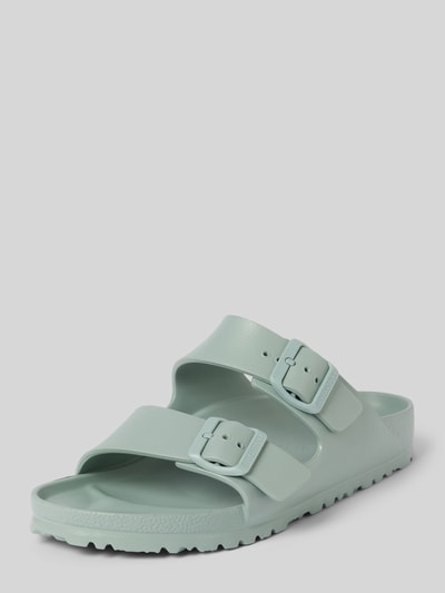 Birkenstock Slides mit Dornschließen Modell 'Arizona' Rauchblau 1