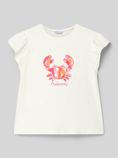 Mayoral T-Shirt mit Motiv und Rundhalsausschnitt Offwhite 1