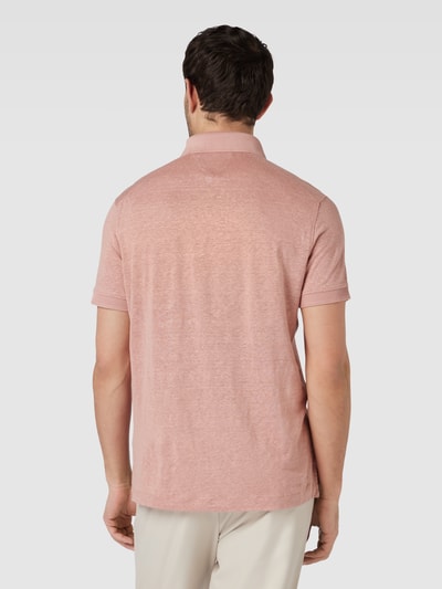 Tommy Hilfiger Regular fit poloshirt van linnenmix Terracotta - 5