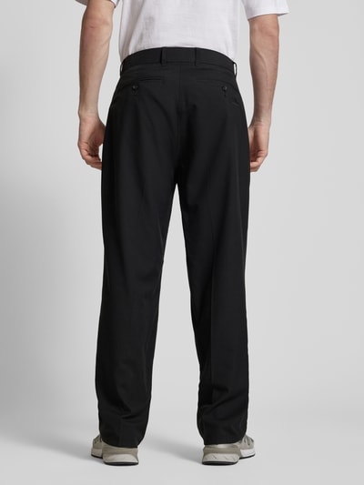 BLKVIS Regular Fit Hose aus Viskose-Mix mit Bundfalten Black 5