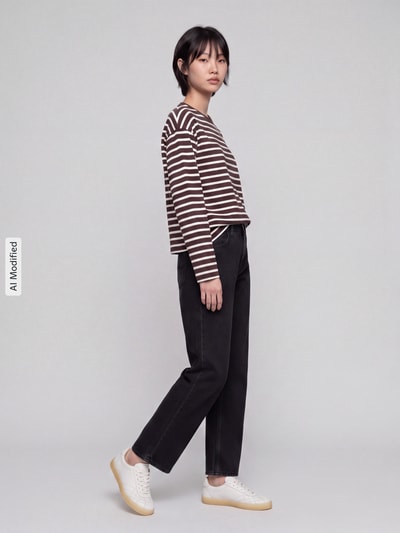 ONLY Boxy Fit Langarmshirt aus reiner Baumwolle Modell 'SOPH' Black 1