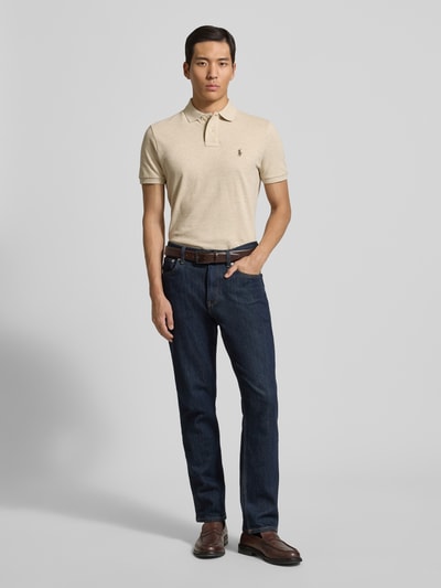 Polo Ralph Lauren Poloshirt met labelstitching Zand - 1