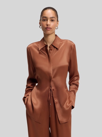 BOSS Regular Fit Bluse aus reiner Viskose Modell 'BERUTA2' Cognac 4