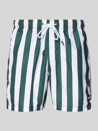 Shiwi Regular fit zwembroek met labelpatch Donkergroen - 1