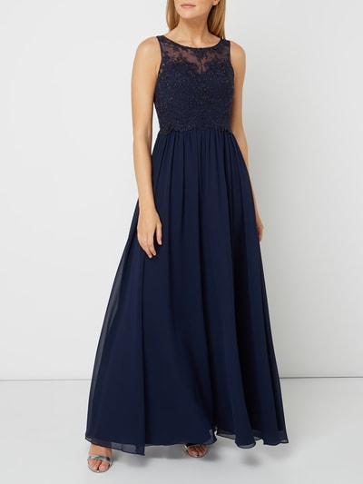 Laona Abendkleid mit Zierborten Dunkelblau 1