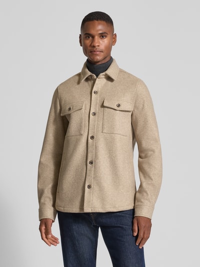 Lerros Overhemdjack met knoopsluiting Zand - 4