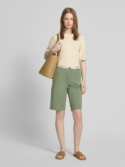 Christian Berg Woman Bermudas mit Gürtel und französischen Eingrifftaschen Schilf 1