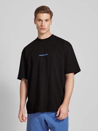 Pegador Oversized T-shirt met labelprint, model 'COLNE LOGO' Zwart - 4