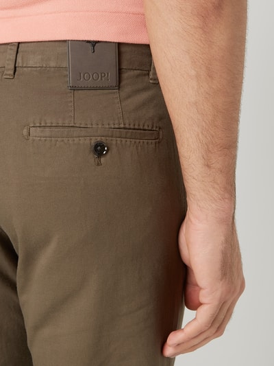 JOOP! Collection Slim fit chino met linnen Olijfgroen - 3