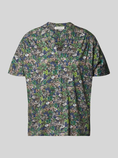 Produktfoto, Regular-Fit T-shirt uit puur katoen van Marc O'Polo, dames, bont bloemenpatroon in blauw, groen en wit