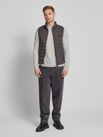 Emporio Armani Steppweste mit Label-Patch Anthrazit 1