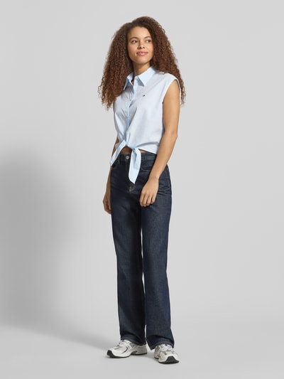 Tommy Jeans Regular Fit Hemdbluse aus reiner Baumwolle Hellblau 1