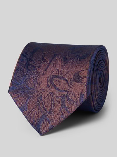 Monti Seidenkrawatte mit Allover-Muster (7 cm) Rostrot 1