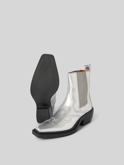 Copenhagen Ankle Boots im Cowboy-Stil Silber 5