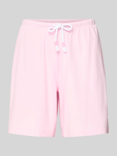 Produktfoto, hellrosa Pyjama-Shorts mit elastischem Bund und Tunnelzug, Baumwoll-Elasthan-Mix, Modell 'SOLID LOVE' von Mey