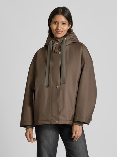 G-LAB Jas met rits en knoppenpaneel, model 'ROSIE' Taupe - 4