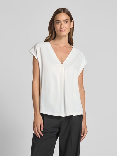 s.Oliver BLACK LABEL Relaxed Fit Blusenshirt im Fabric Mix Weiss 4