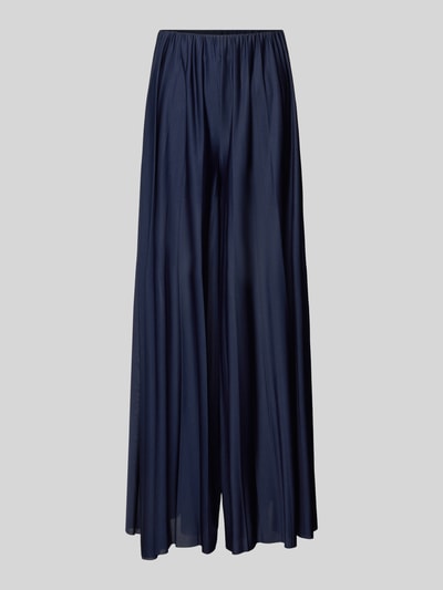 Produktfoto, dunkelblaue Stoffhose mit elastischem Bund, Loose-Fit, semitransparentes Design, Modell 'Samantha' von GUIDO MARIA KRETSCHMER WOMAN, Bundweite 40 cm, Innenbeinlänge 71 cm, Damen