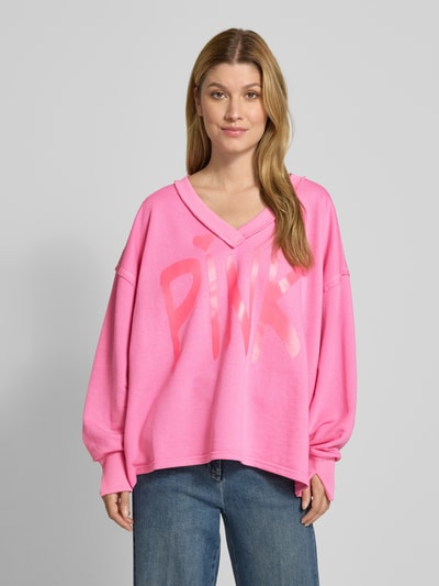 miss goodlife Oversized Sweatshirt mit V-Ausschnitt Rosa 4