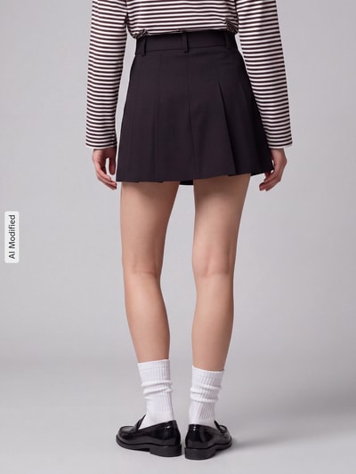 ONLY Ausgestellter Mini-Rock mit Viskose-Anteil Modell 'SYLLIE' Black 5