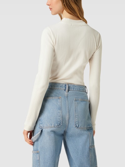 Calvin Klein Jeans Longsleeve mit Strukturmuster Offwhite 5