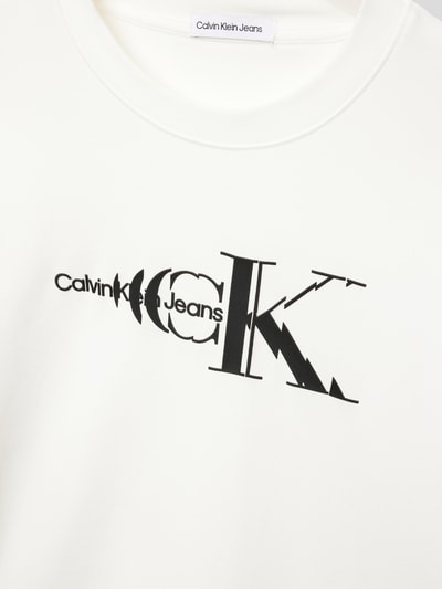 Calvin Klein Jeans T-Shirt mit Label-Print Modell 'MONOGRAM' Weiss 2