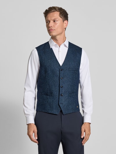 Carl Gross Kamizelka z mieszanki wełny z dodatkiem jedwabiu Błękitny 4