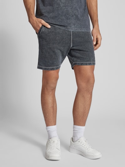 Vertere Sweatshorts met labelstitching Antraciet - 4