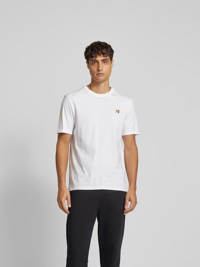 MAISON KITSUNE T-Shirt mit Label-Stitching Weiss 4