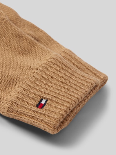 Tommy Hilfiger Rękawiczki z wyhaftowanym logo model ‘ESSENTIALS’ Beżowy 2