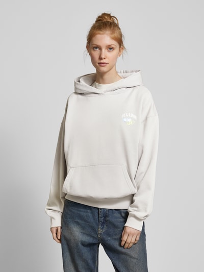 Pegador Oversized hoodie met label- en motiefprint, model 'LUCIA' Lichtgrijs - 4