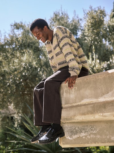 JAKE*S STUDIO MEN Gebreid jack met V-hals Beige - 6