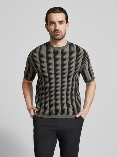 Emporio Armani T-Shirt in Strick-Optik Marine 4
