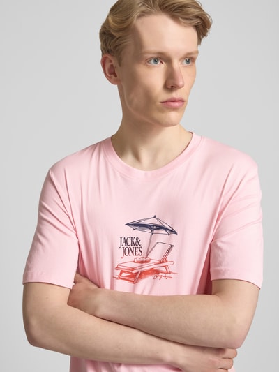Jack & Jones T-Shirt mit Motiv-Print Modell 'ALMERIA' Rosa 3