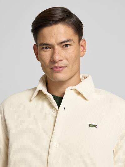 Lacoste Oversized Hemdjacke in Cord-Optik Offwhite 3