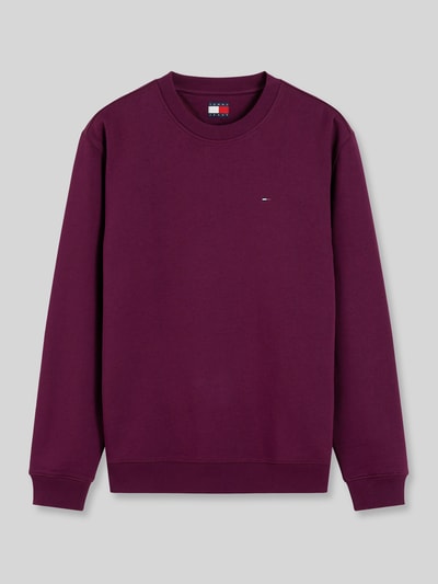 Tommy Jeans Regular Fit Sweatshirt aus Baumwoll-Mix mit Logo-Stitching Bordeaux 2
