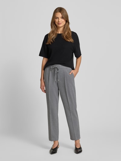 Stehmann Stoffen broek met elastische band, model 'Myriel' Lichtgrijs - 1