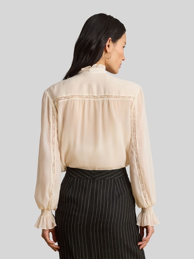 Lauren Ralph Lauren Regular Fit Langarmbluse mit Spitzenbesatz Sand 5