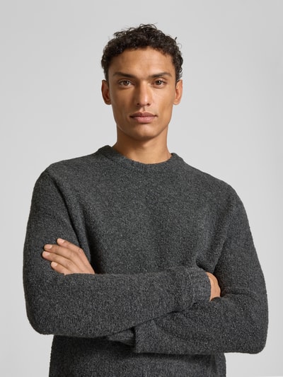 Wood Wood Gebreide pullover met ronde hals, model 'Andy' Antraciet - 3