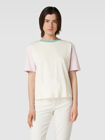 Jake*s Casual T-Shirt im Colour-Blocking-Design Offwhite 4