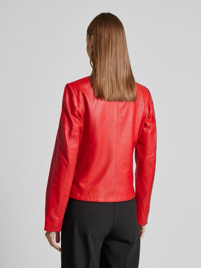 Cabrini Lederjacke mit Paspeltaschen Hellrot 5