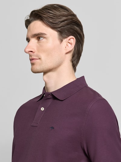 Fynch-Hatton Regular Fit Poloshirt mit Logo-Stitching Aubergine 3