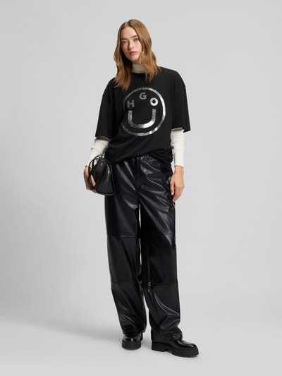 Hugo Blue Relaxed Fit T-Shirt aus reiner Baumwolle  Black 1