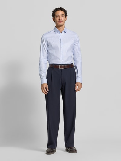 Jake*s Slim Fit Businesshemd aus reiner Baumwolle Hellblau 1
