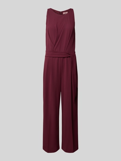 V.M. Jumpsuit mit Bindegürtel Bordeaux 2