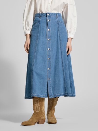 b.young Jeansrock mit durchgehender Knopfleiste Jeansblau 4