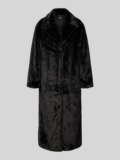 Only Płaszcz z imitacji futra o kroju regular fit z kołnierzem z połami model ‘MEAGAN’ Czarny 2